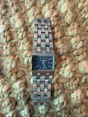 Nixon Gunmetal Stainless Steel Watch – Rectangular Face